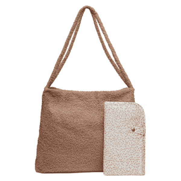 Jollein Luiertas Shopper Bouclé biscuit met verschoonmatje