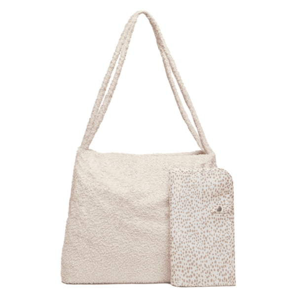 Jollein Luiertas Shopper Bouclé naturel met verschoningsmatje